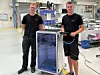 Die angehenden Industriemechaniker Simon Schäfer (3. Ausbildungsjahr) und Marcel Klumpp (2. Ausbildungsjahr).