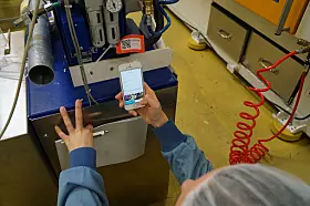 QR-Code-Markierung der Leckage,