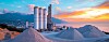 Sunset cement plant, mountain view. Industry
